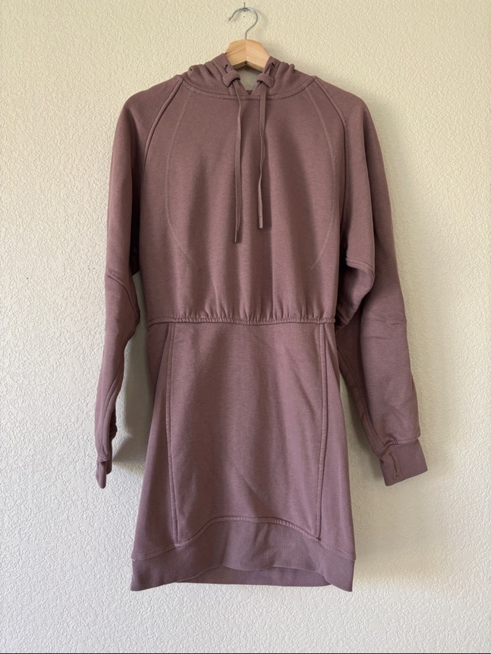 Love Tree Casual Hoodie Dress in Mauve